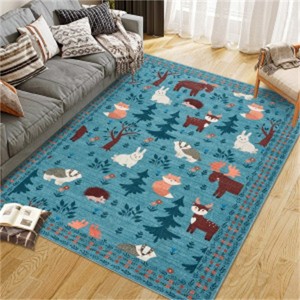 Fulvari Washable Area Rug Large Cream Colorful Boho Rugs Vintage Bedroom Rug Ultra-Thin Traditional Floral Carpet - 1 of 4