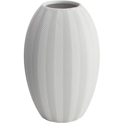 Dahlia Studios Zig Zag 10 3/4" High Matte White Porcelain Decorative Vase