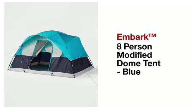 8 Person Modified Dome Tent Blue - Embark&#8482;, 2 of 7, play video