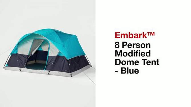 8 Person Modified Dome Tent Blue - Embark&#8482;, 2 of 7, play video