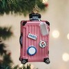 Old World Christmas 4.0 Inch Pink Rolling Suitcase Christmas Tree Ornament , Christmas Decor Travel Luggage Memories (1PC) - 3 of 3