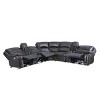 Steve Silver Co 7pc Denver Leather Power Reclining Sectional Sofas Charcoal: Modern Curved with USB & Storage - image 4 of 4