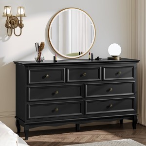 Heynemo Dresser for Bedroom, Modern 7 Drawer Dresser with Solid Wood Legs and Painted Finish, Ideal for Nursery, Living Room, Hallway - 1 of 4