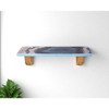 HomeRoots 24" Blue And Natural Wood Agate Pattern Wall Mount Accent Shelf - 2 of 4