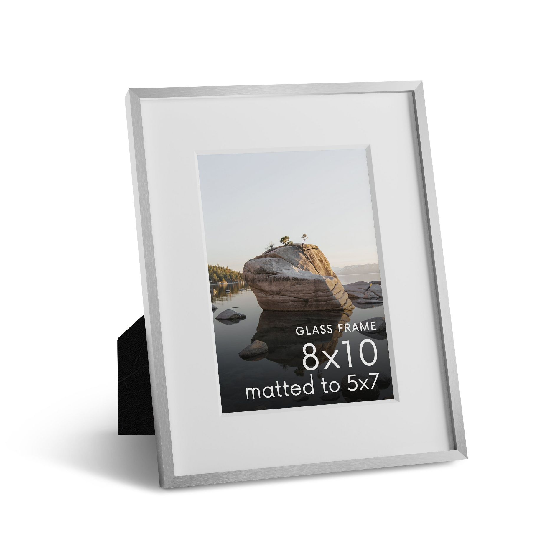 Haus and Hues Metal Picture Frame with Glass, Silver, 8x10