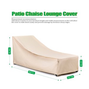 F&J Outdoors Premium Waterproof Outdoor Patio Chaise Lounge Covers - Beige - 2 Packs - 1 of 4