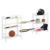 Breighton Home 32.5" Xtra Storage 3 Tier Wide Folding Metal Shelves with Set of 2 Deluxe Extension Shelves in White - 3 of 4