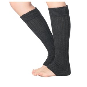Isadora Paccini Women's 80s Style Ribbed Knit Chic Charcoal Leg Warmers for Parties & Sports Accessories - 1 of 1