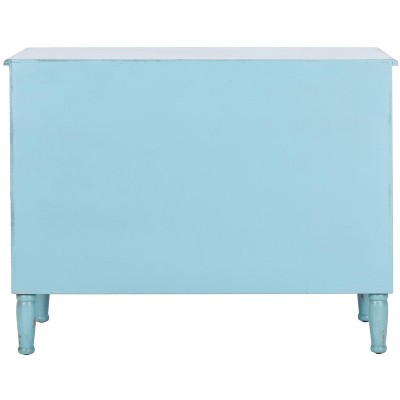 Talbet Distressed Blue 3-Drawer Bohemian Storage Chest
