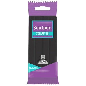 Sculpey III: Polymer Clay: Black - 8oz Pack - Oven Bake Clay - 1 of 4