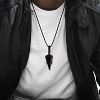 6-Facet Healing Crystal Necklace, Adjustable Natural Gemstone Pendant for Men & Women Black Obsidian + Labradorite - 2 of 4