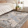 Persian Distressed Floral Washable Rug with TPR Backing, Plush 350GSM Chenille,Throw Rugs, Non-Slip Indoor Carpet for Entryway, Bedroom, Kitchen - 2 of 4