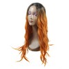 Unique Bargains Women's Lady Curly Human Hair Wigs 28" with Wig Cap - 2 of 4