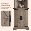 OKD 68" Tall Corner Cabinet with 2 Barn Door & Adjustable Shelves for Bathroom - 4 of 4