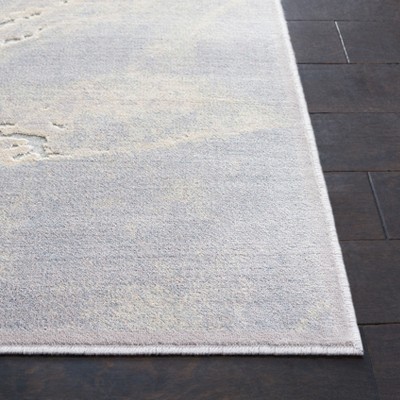 Gray Viscose Rectangular Non-slip Area Rug