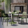 WestinTrends Playa Outdoor Modern Stackable Plastic Patio Dining Chairs (Set of 4) - 2 of 4