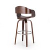 Lyngins Mid-Century Modern Counter Height Bar Stool Set of 2 – Bent Beech Wood Frame, 360° Swivel Bar Stools, Upholstered Counter Stools - 4 of 4