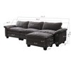 NicBex Modular Sectional Sofa,L-Shape Velvet Couch with Ottoman for Living Room,Apartment,Office - 3 of 4