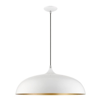 Livex Lighting Amador 3 - Light Pendant in  Shiny White/Polished Chrome