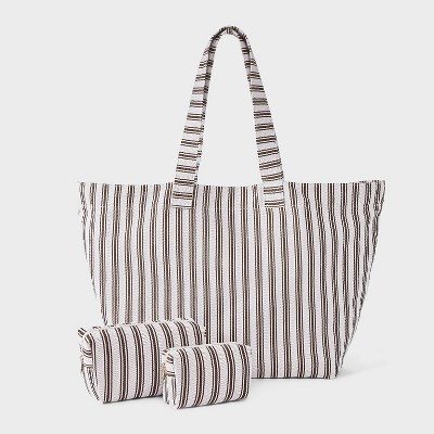 Сумки Universal Thread Striped Oversized Cotton Tote Bag - Universal Thread™ Brown — фото 6
