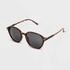 Women's Shiny Plastic Round Gray Lens Sunglasses - Universal Thread™ Brown/Tortoise Print - 2 of 2