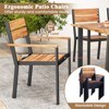 Tangkula Patio Dining Chair set of 6 w/ Heavy-duty Metal Frame 6 Acacia Armrest Stackable Chairs - 3 of 4