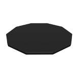 Bestway Flowclear PVC Round 10 Foot Pool Cover for Above Ground Frame Pools with Drain Holes and Secure Tie-Down Ropes, Black (Cover Only)