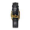 Peugeot Women's 14K Gold-Plated 32mm Tank Shape Black Leather Strap Watch - 2 of 4