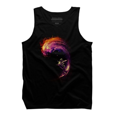 Men's Design By Humans Space Surfing By nicebleed Tank Top