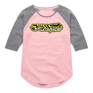 Girls' - Hot Wheels - Horizontal Chest Shirt Tail Raglan Graphic T-shirt - 1 of 3