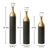 AZL1 Life Concept Decorative Vase 3 Piece Metal Geometric Cylinder Embossed Pattern for Gift Wedding Home Floral Display, Gold, 19.52"*7.49"*34.55" - 3 of 4