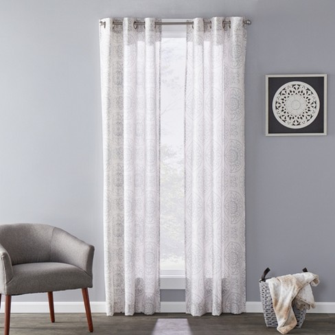 SKL Home Saturday Knight Ltd Kali Sophisticated Design And Slub-Weave Fabric SunSafe Window Panel - Dove Gray - image 1 of 4