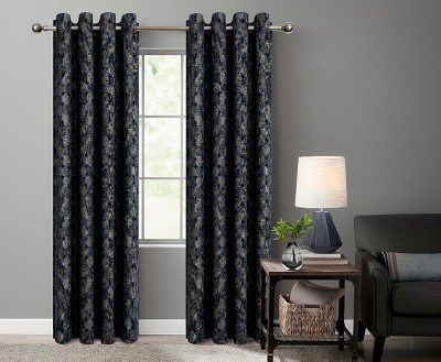 Kate Aurora 2 Piece Contemporary Chic Metallic Abstract Circles Light Filtering Grommet Top Curtains