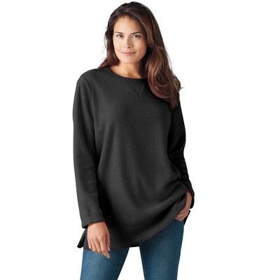 Woman Within Plus Size High Pile Fleece Sweatshirt