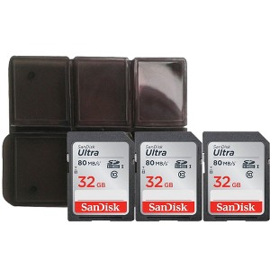 SanDisk 32GB Ultra SDHC UHS-I Memory Card with Memory Card Holder - 3 Units - 1 of 4