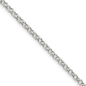 Black Bow Jewelry 3mm, Sterling Silver, Hollow Rolo Chain Necklace - 1 of 4