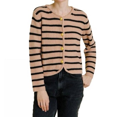 Women's Jerilyn Striped Corded Cardigan - Aureum