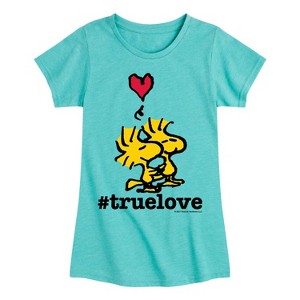 Girls' - Peanuts - True Love Woodstock Fitted Short Sleeve Graphic T-Shirt - 1 of 4