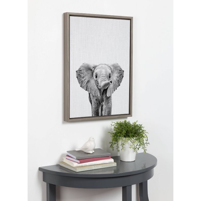 18" x 24" Sylvie Baby Elephant Framed Canvas by Simon Te - Kate & Laurel All Things Decor, 5 of 6
