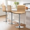 Dovelina Modern PU Leather Swivel Barstool Adjustable Bar Stool Set of 2 - 2 of 4
