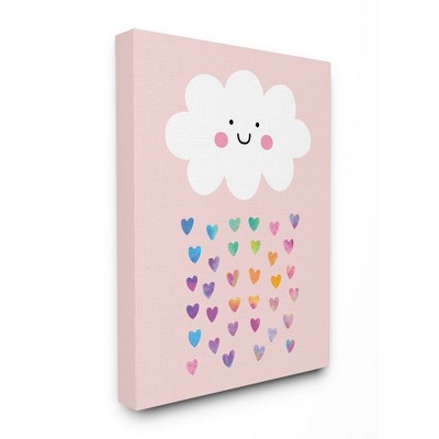 Stupell Industries Raining Rainbow Hearts with Happy Cloud