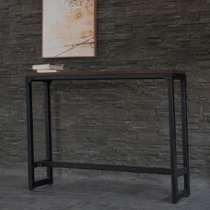 IHOMEADORE Black Brown Minimalist Contemporary Industrial Bar/Cocktail Logan Table - 1 of 4