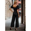 I AM A FASHION JUNKY Square Neck Puff Sleeve Belted Fit Jumpsuit - 4 of 4
