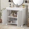 ChicFurnit 24/30/36 Inch Bathroom Vanity with Sink Retro Bathroom Storage Cabinet with Soft Close Door Ceramic Sink for Bathroom, 18.3"*24"*33.8" - 2 of 4