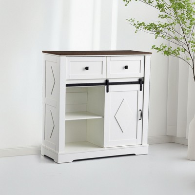 NicBex 39.37"/ 40.04"/39.76"/33.07" Modern Sideboard,Kitchen Storage Cabinets with Doors and Drawers for Kitchen and Dining Room,White Walnut