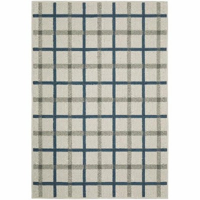 Oriental Weavers Torrey 7150H Light Grey/ Blue Indoor/Outdoor Area Rug - 1'10" x 7'3"