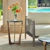 Uttermost Bohdi Outdoor Accent Table-Luxurious Antique Brass and Textured Glass Design - 2 of 4