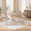 Portable Folding Card Table and Chair Set for 4, 5 Piece PU Upholstered Padded Tabletop and Chairs,for Camping, Dining Room, Office - 4 of 4