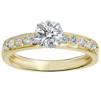 Pompeii3 1ct Yellow Gold Diamond Engagement Ring 14K