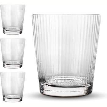 Ribbed Short Drinking Glasses (Set of 4)